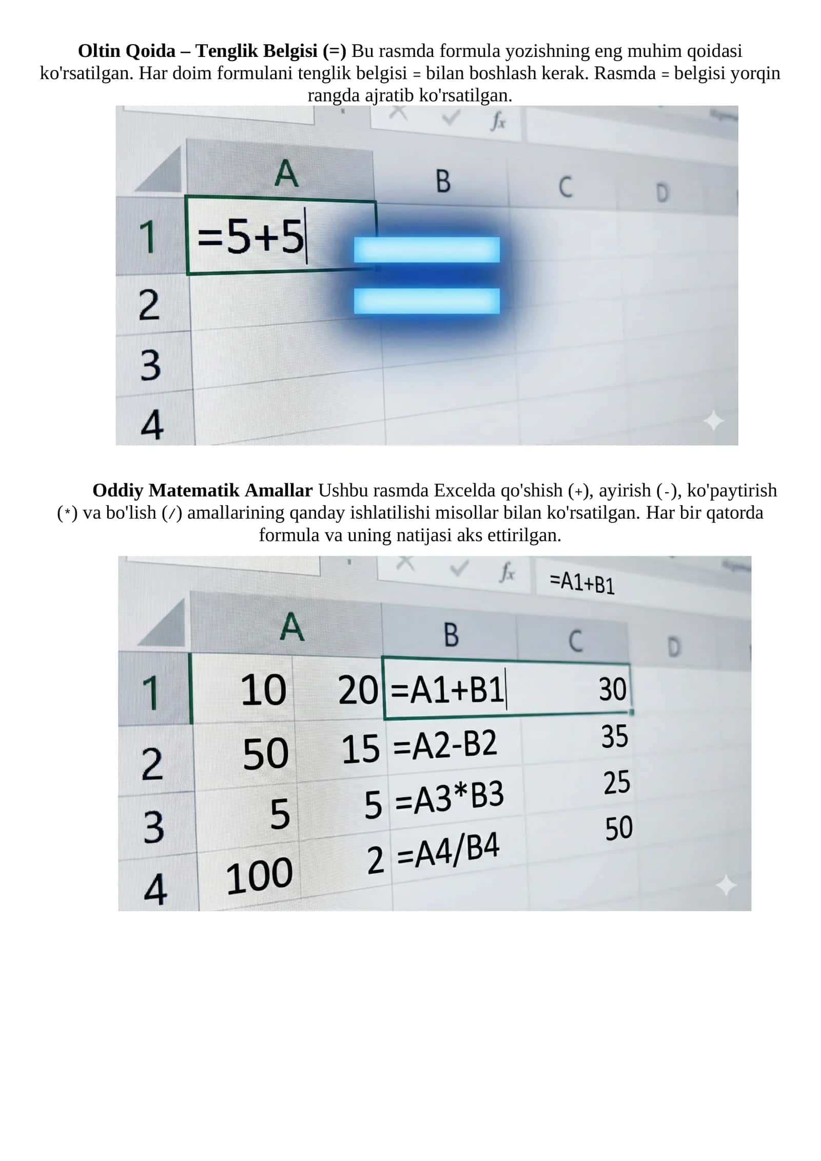 Oddiy Matematik Amallar