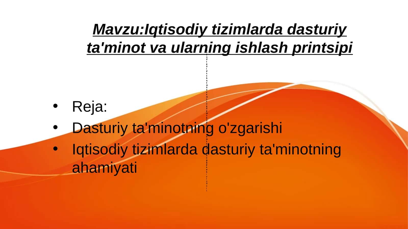 Iqtisodiy tizimlarda dasturiy ta'minot va ularning ishlash printsipi