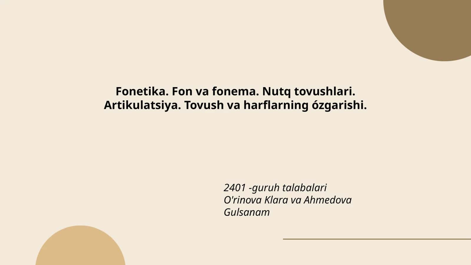 Fonetika va uning turlari