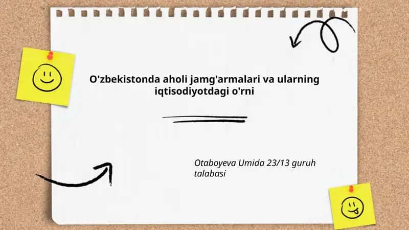 Aholi jamg'armalari va ularning iqtisodiyotdagi o'rni