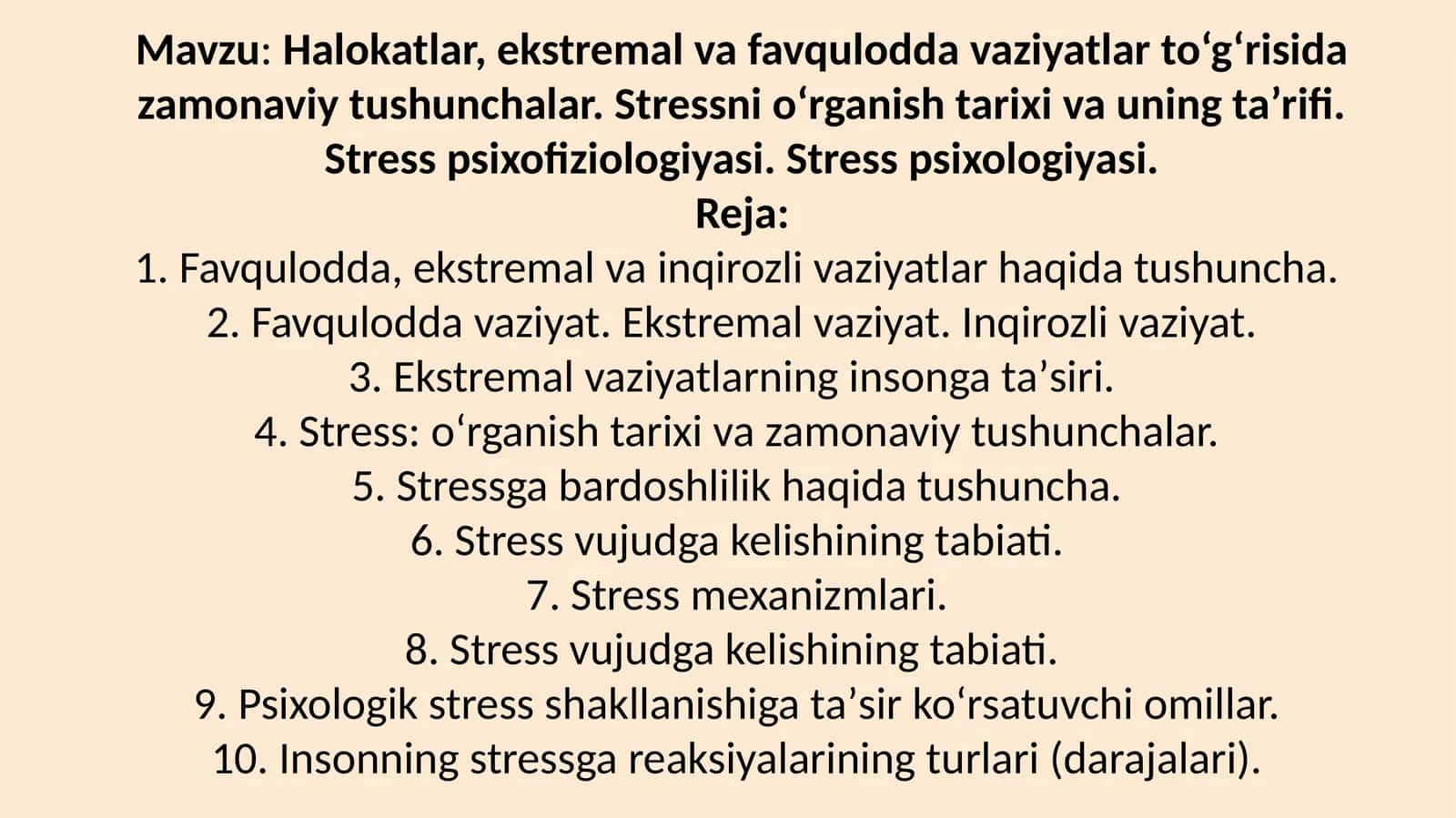 Stress: O'rganish, ta'rif, psixofiziologiya