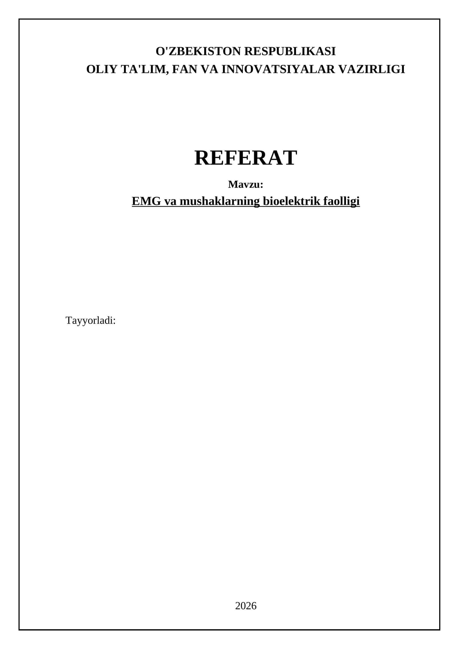 Elektromiografiya (EMG) asoslari