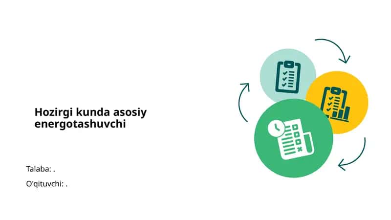 Hozirgi kunda asosiy energotashuvchi