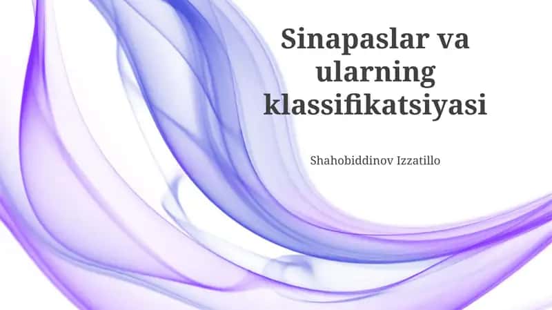 Sinapaslar va ularning klassifikatsiyasi