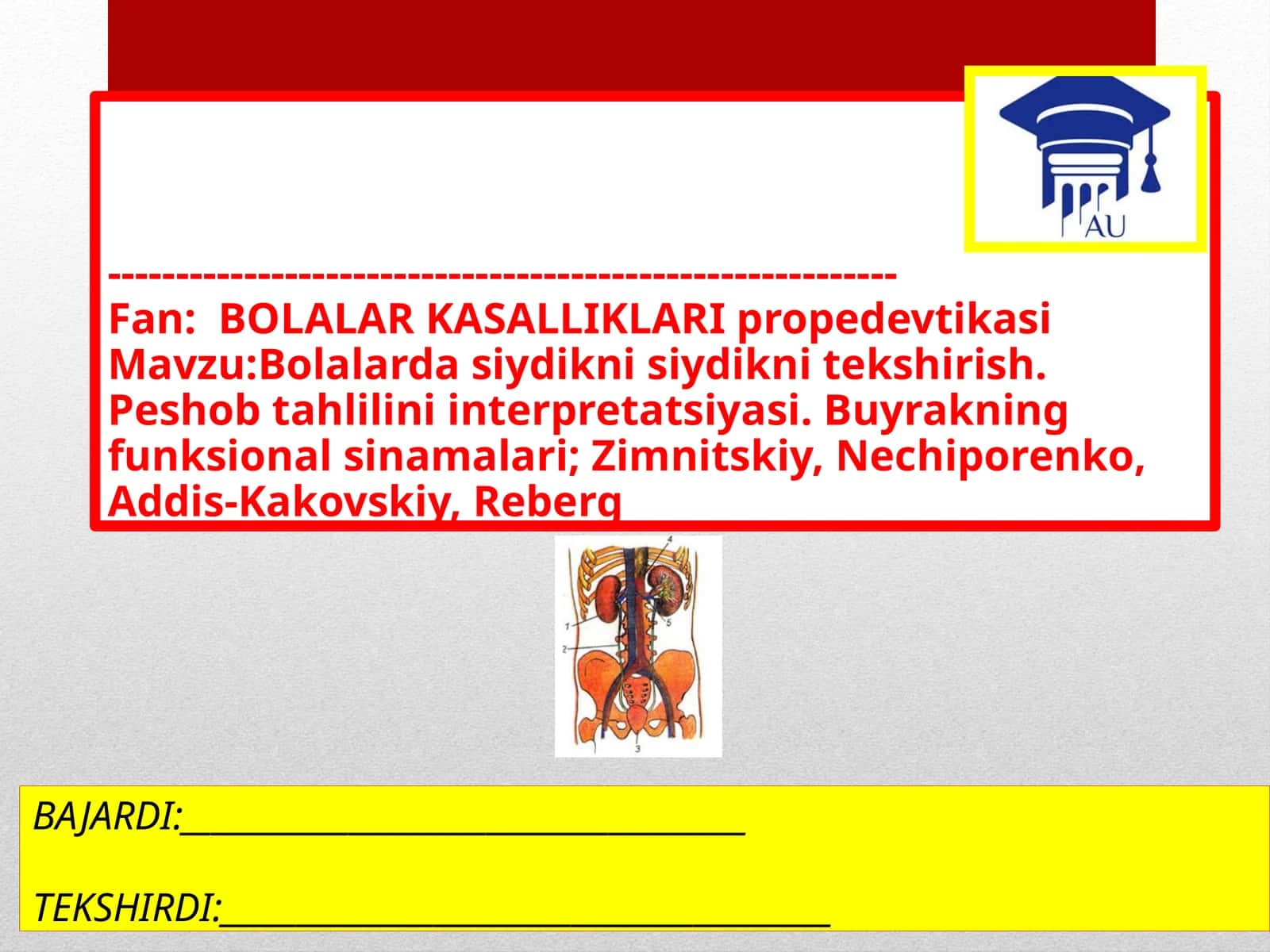 BOLALAR KASALLIKLARIpropedevtikasi