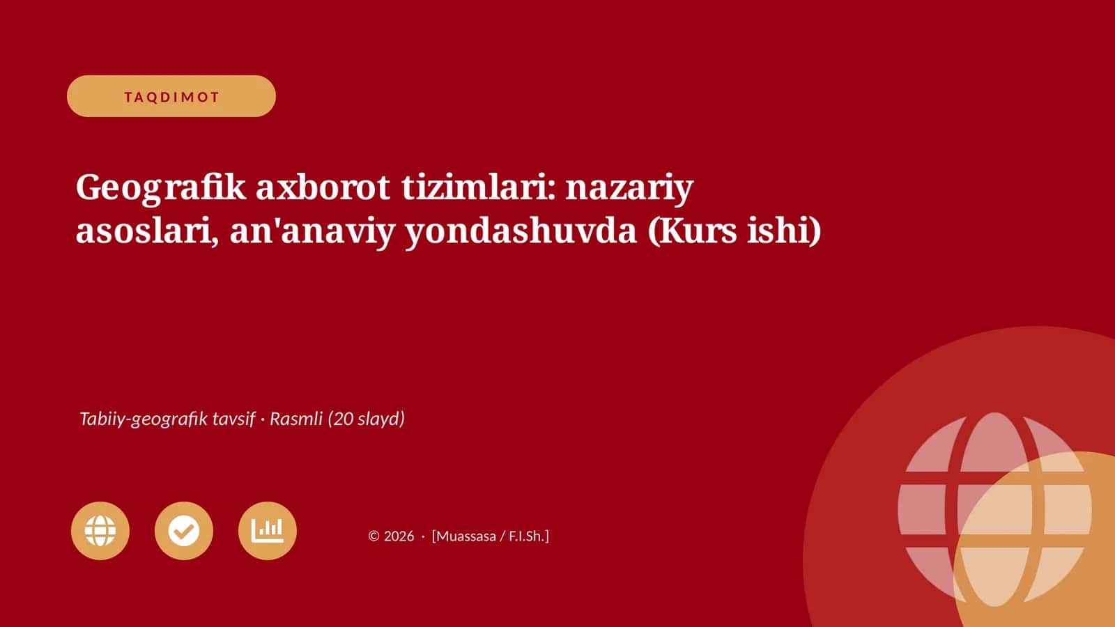 Geografik axborot tizimlari: nazariy asoslari, an'anaviy yondashuvda