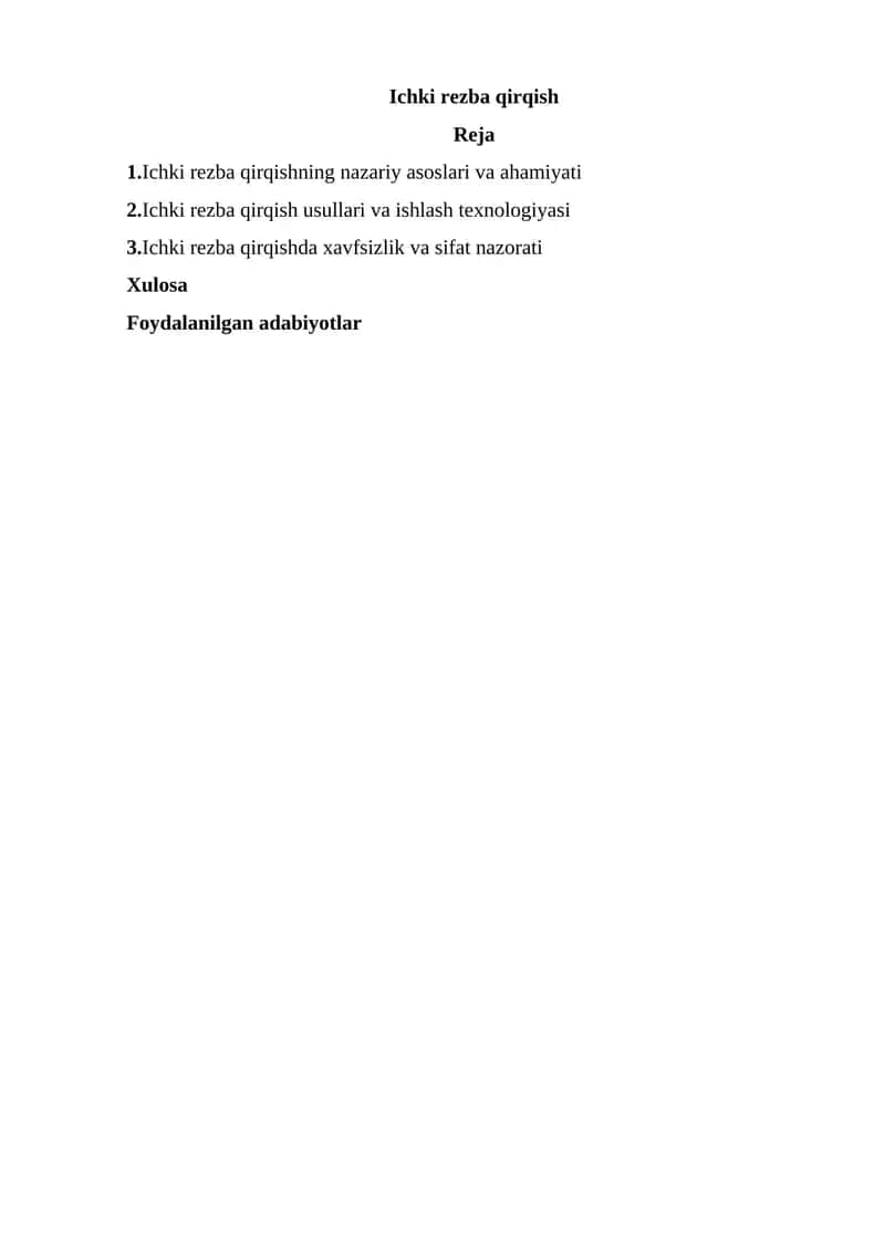 Ichki rezba qirqish