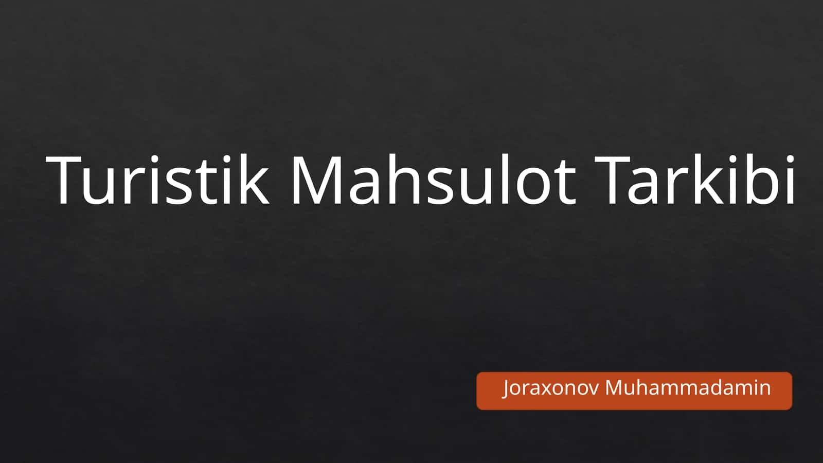 Turistik Mahsulot Tarkibi