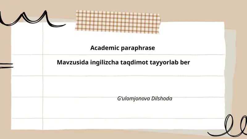 Academic paraphrase