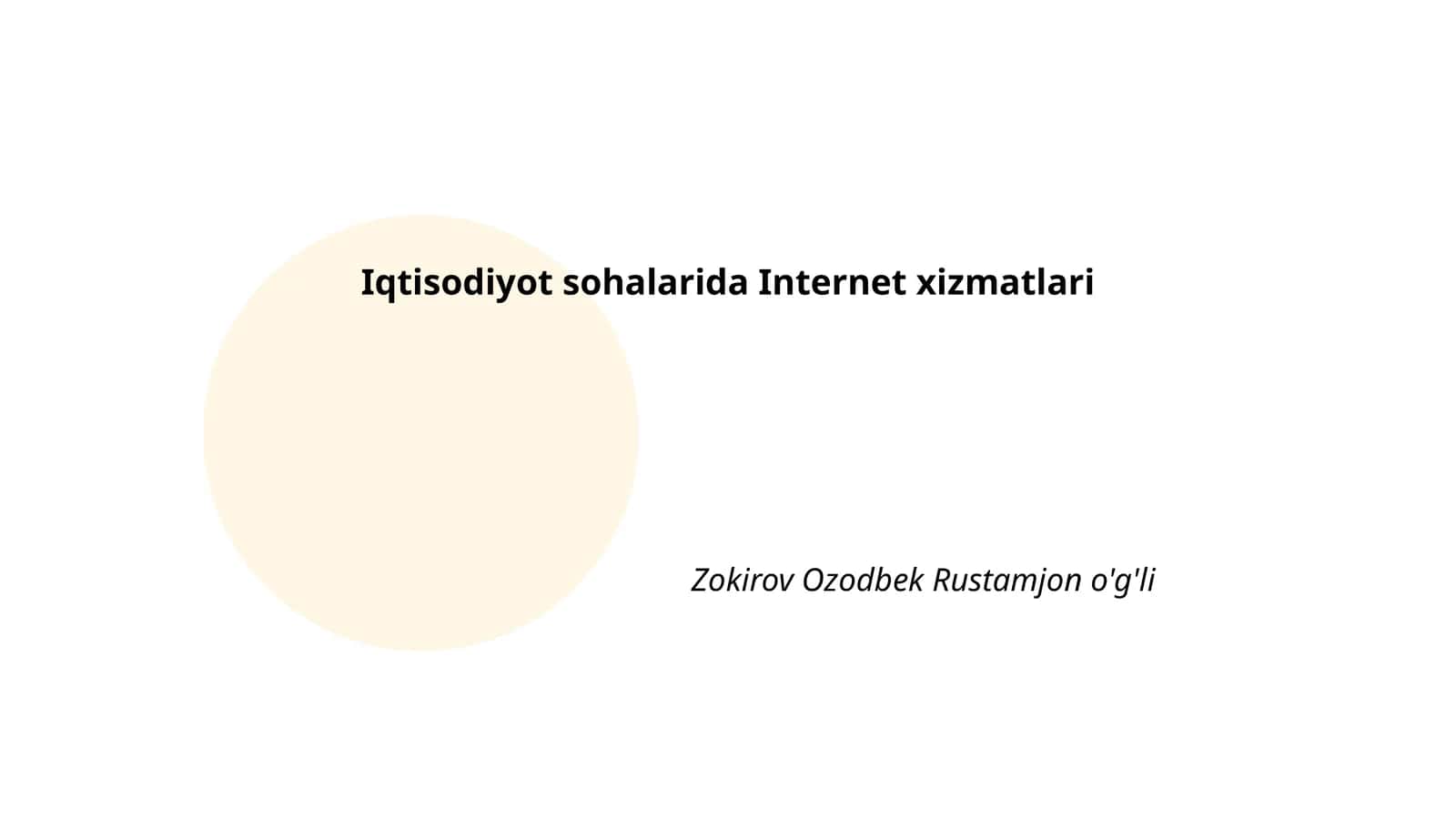 Iqtisodiyot sohalarida Internet xizmatlari