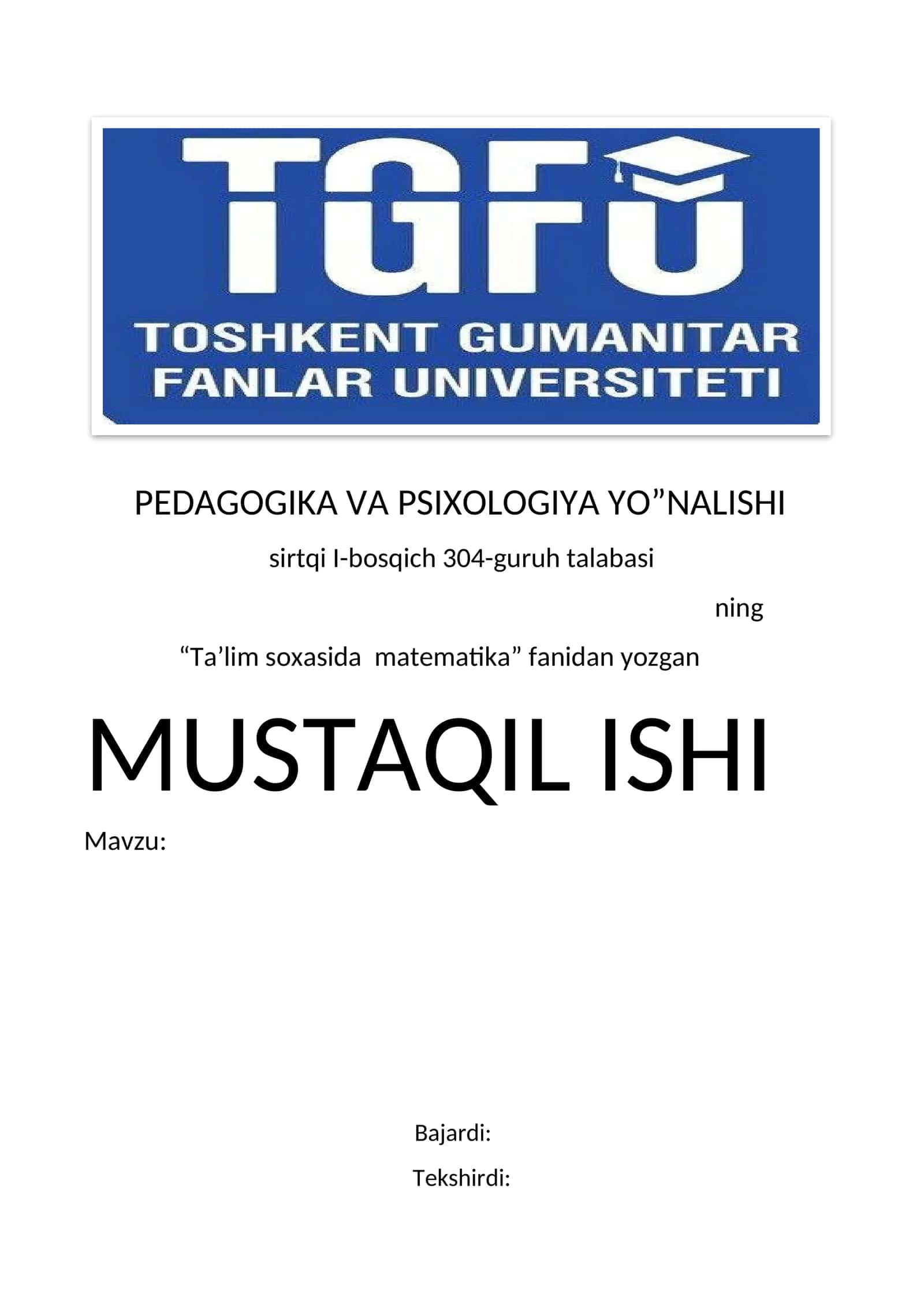 Ta’lim soxasida matematika