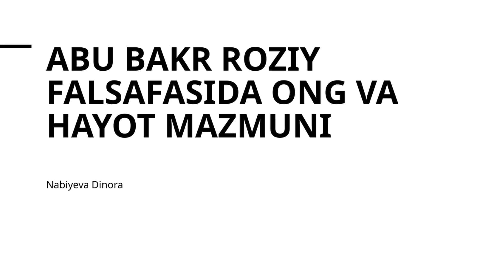 Abu Bakr Roziy falsafasida ong va hayot mazmuni