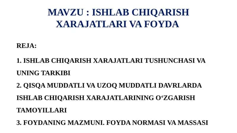 IJtimoiy ishlab chiqarish xarajatlari
