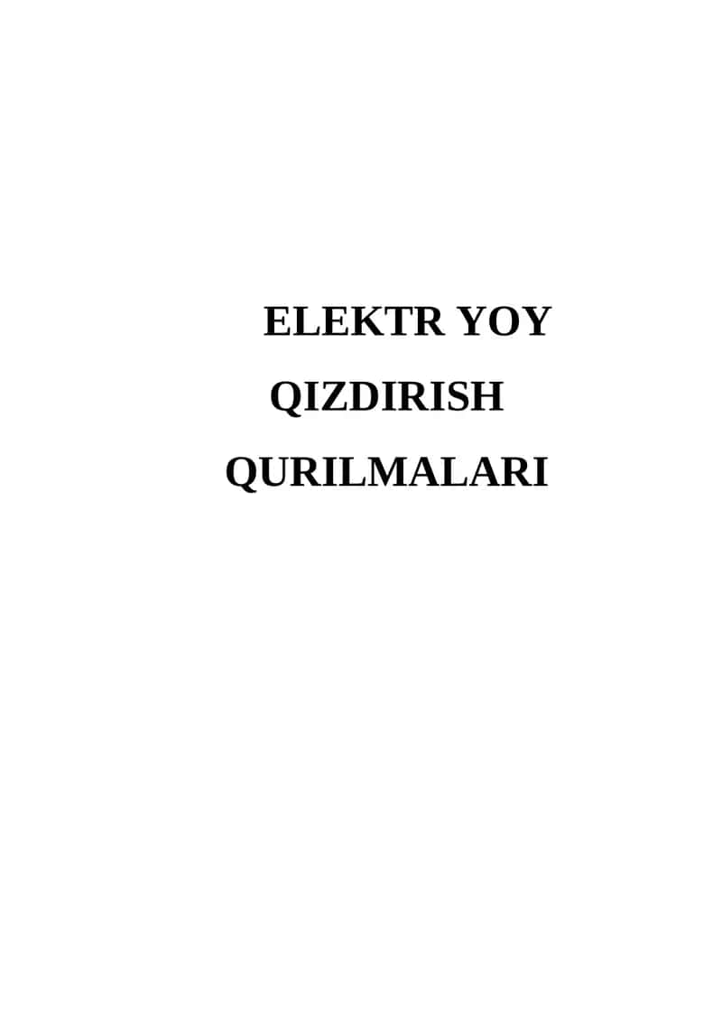 Elektr Yoy Qizdirish Qurilmalari