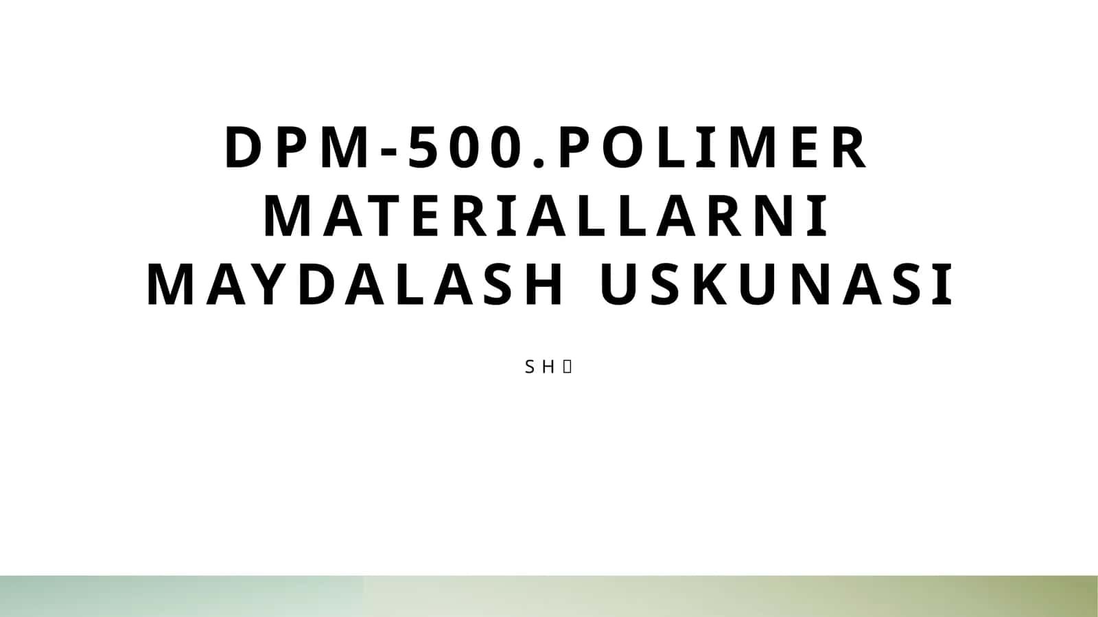 DPM-500.Polimer materiallarni maydalash uskunasi