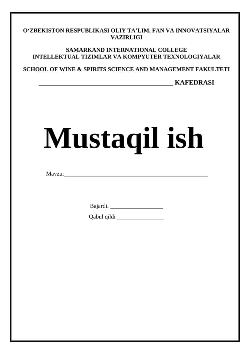 SCHOOL OF WINE & SPIRITS SCIENCE AND MANAGEMENT FAKULTETI
