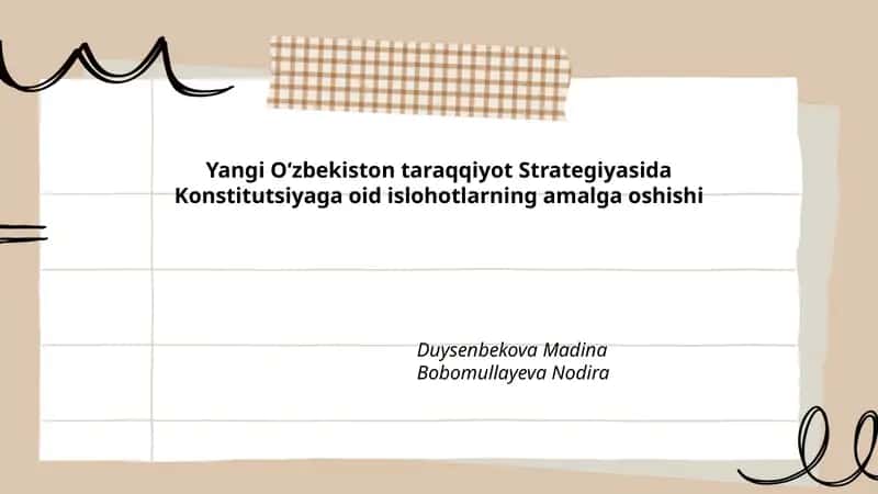Konstitutsiyaviy islohotlar va Yangi Oʻzbekiston taraqqiyot Strategiyasida