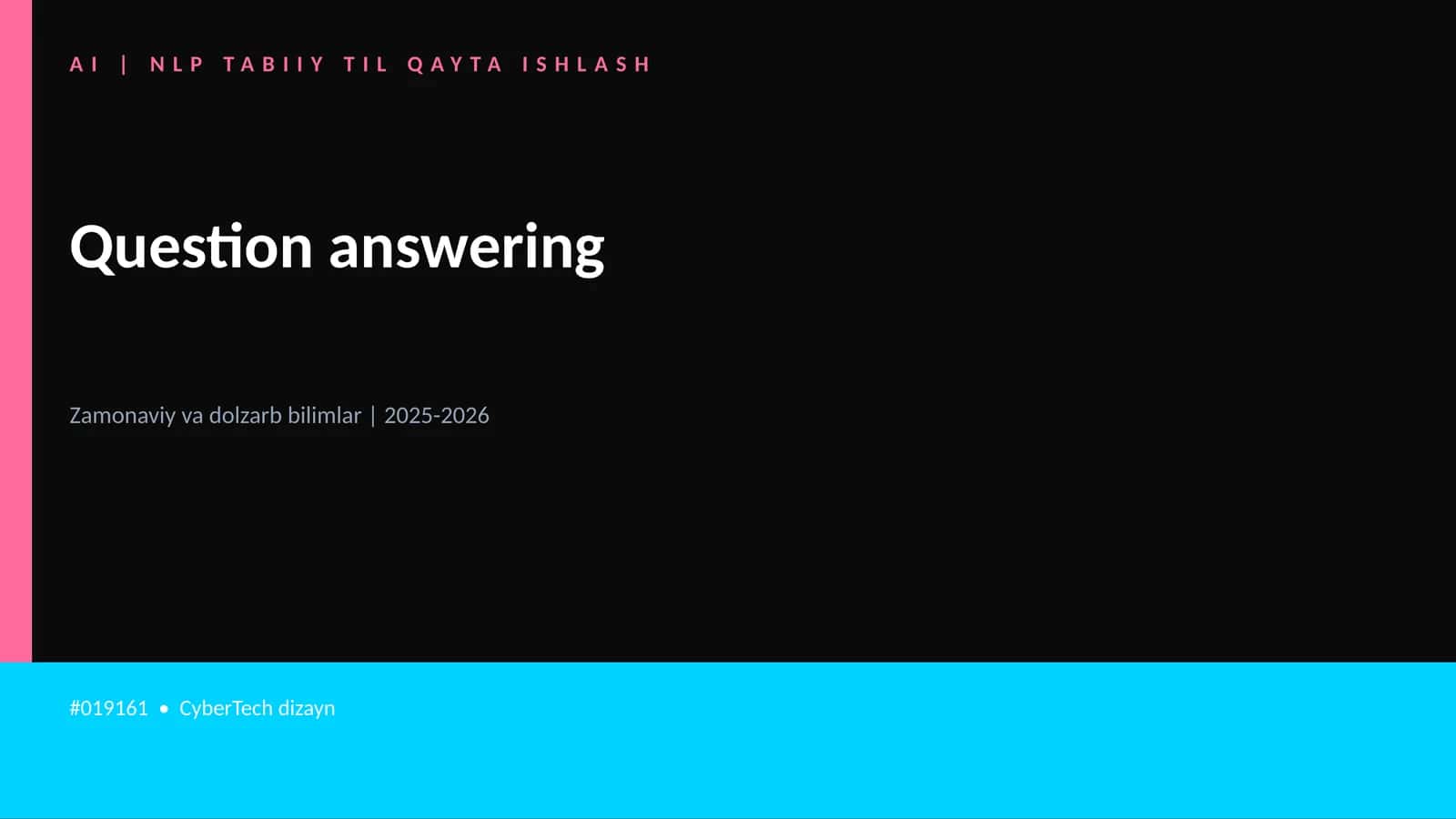 AI | NLP TABIIY TIL QAYTA ISHLASH
