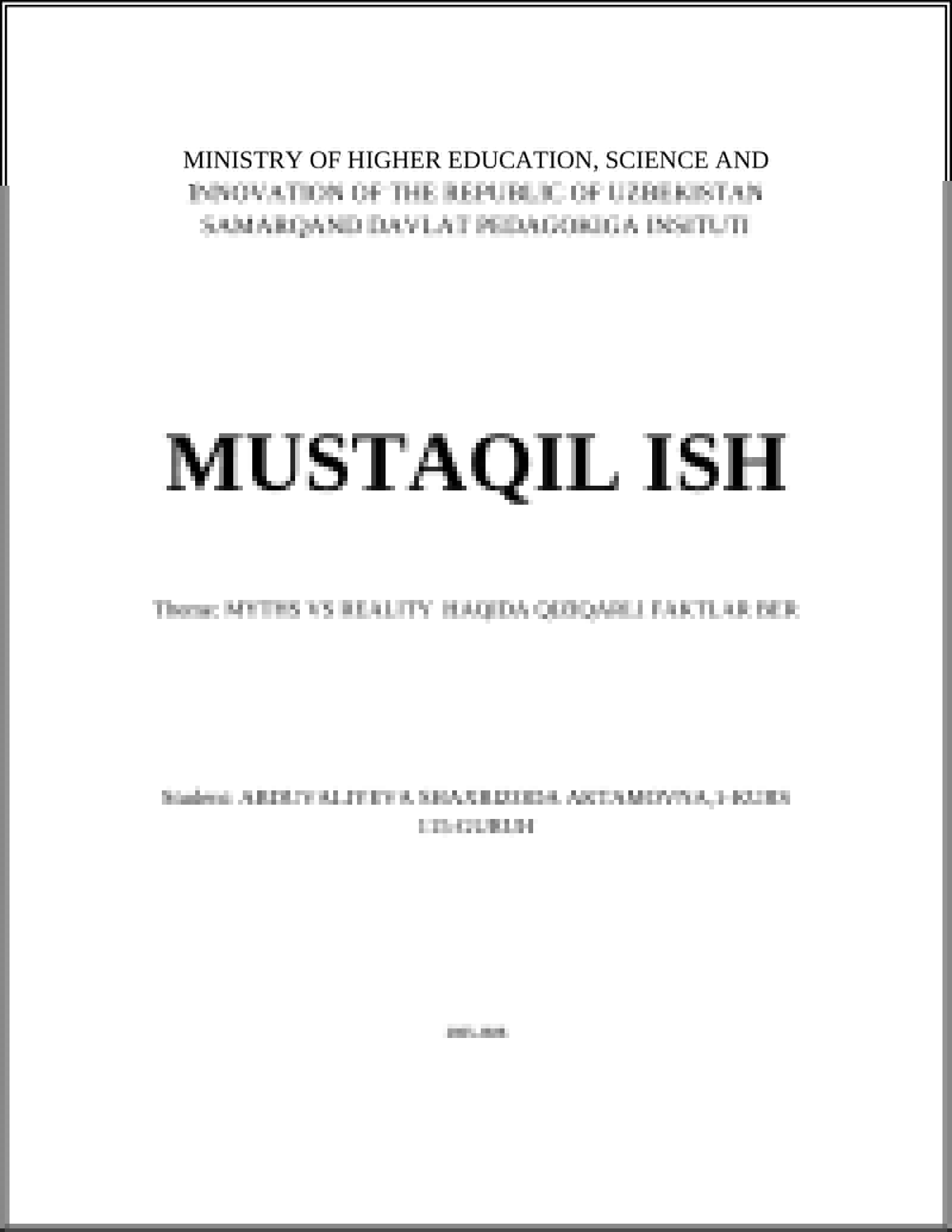 MYTHS VS REALITY HAQIDA QIZIQARLI FAKTLAR BER
