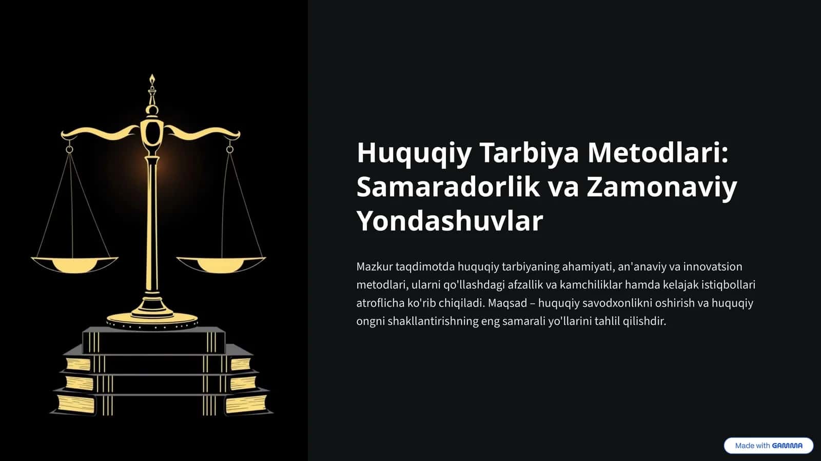 Huquqiy Tarbiya Metodlari Samaradorlik va Zamonaviy Yondashuvlar