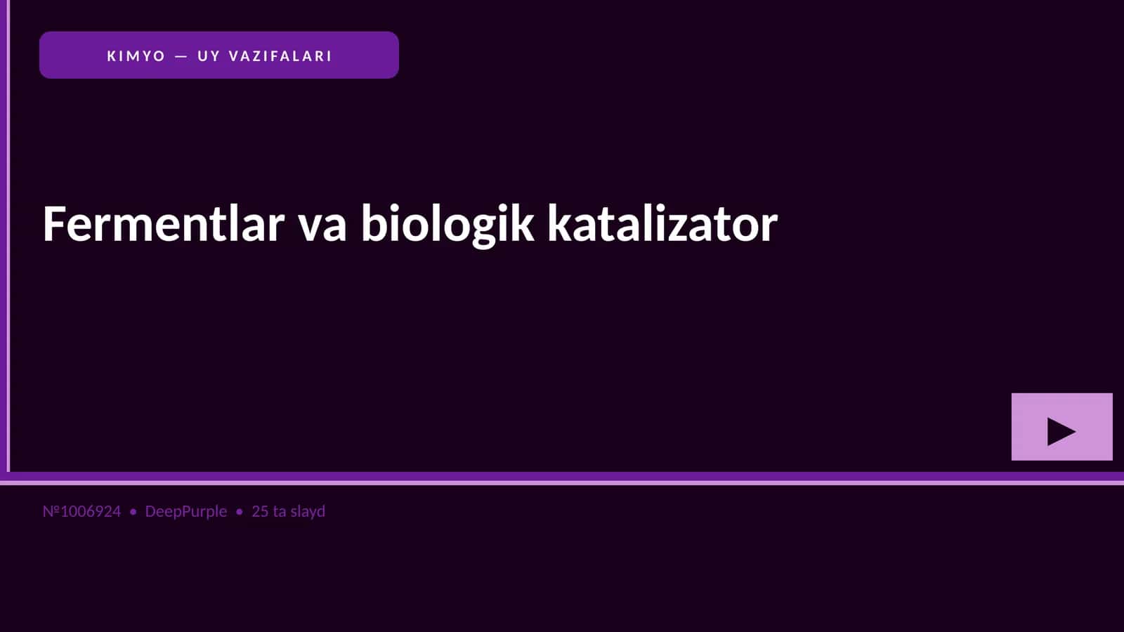 Fermentlar va biologik katalizator