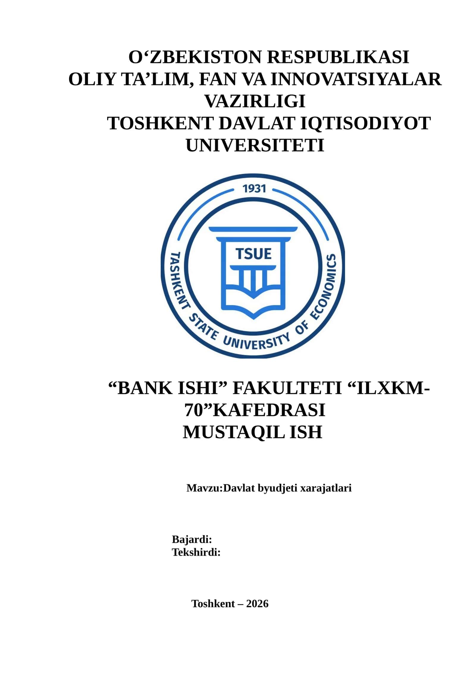 Davlat byudjeti xarajatlari