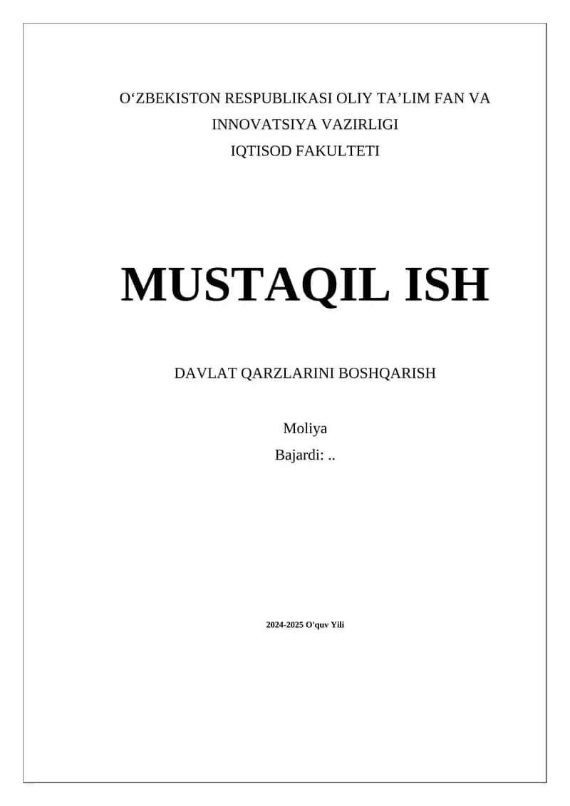 Davlat qarzlarini boshqarish