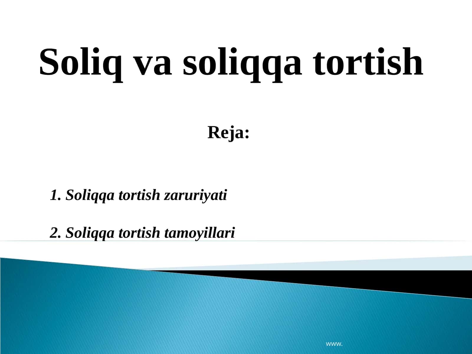 Soliq va soliqqa tortish
