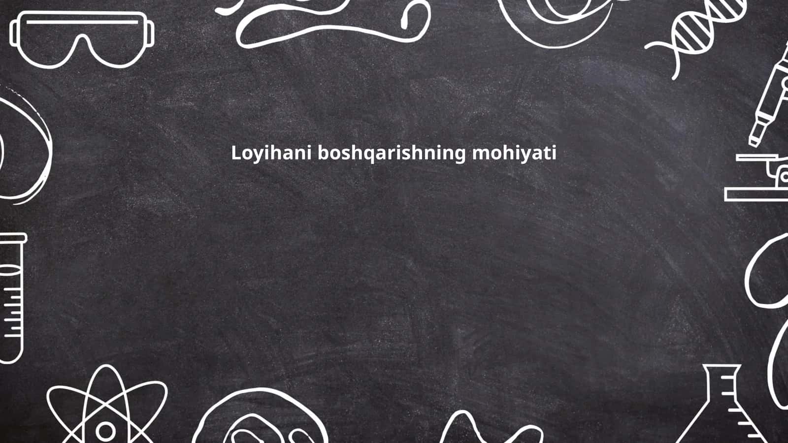 Loyihani boshqarishning mohiyati