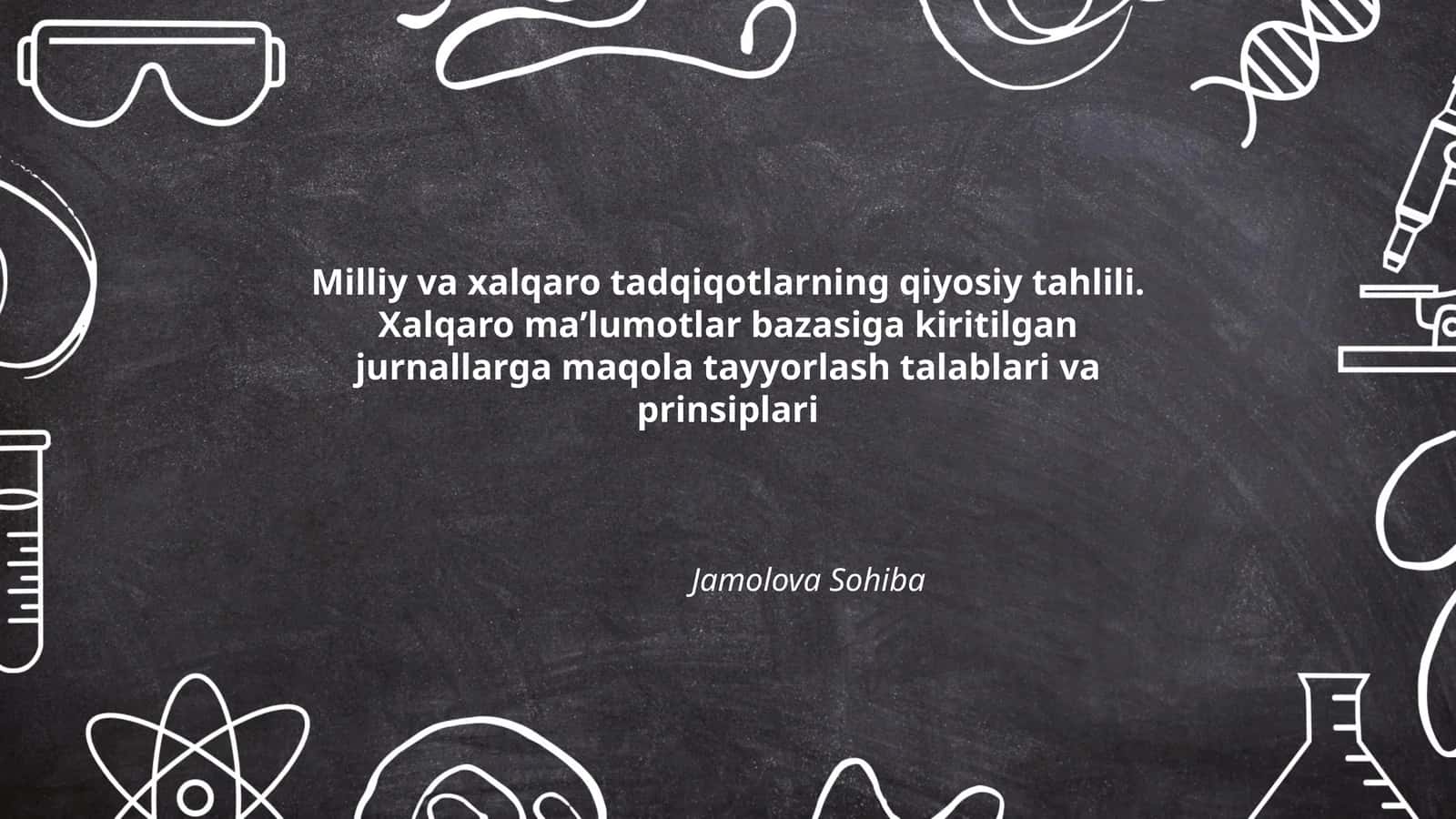 Milliy va xalqaro tadqiqotlarning tahliliy uslublari