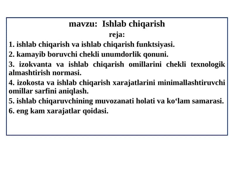 Ishlabchiqarish