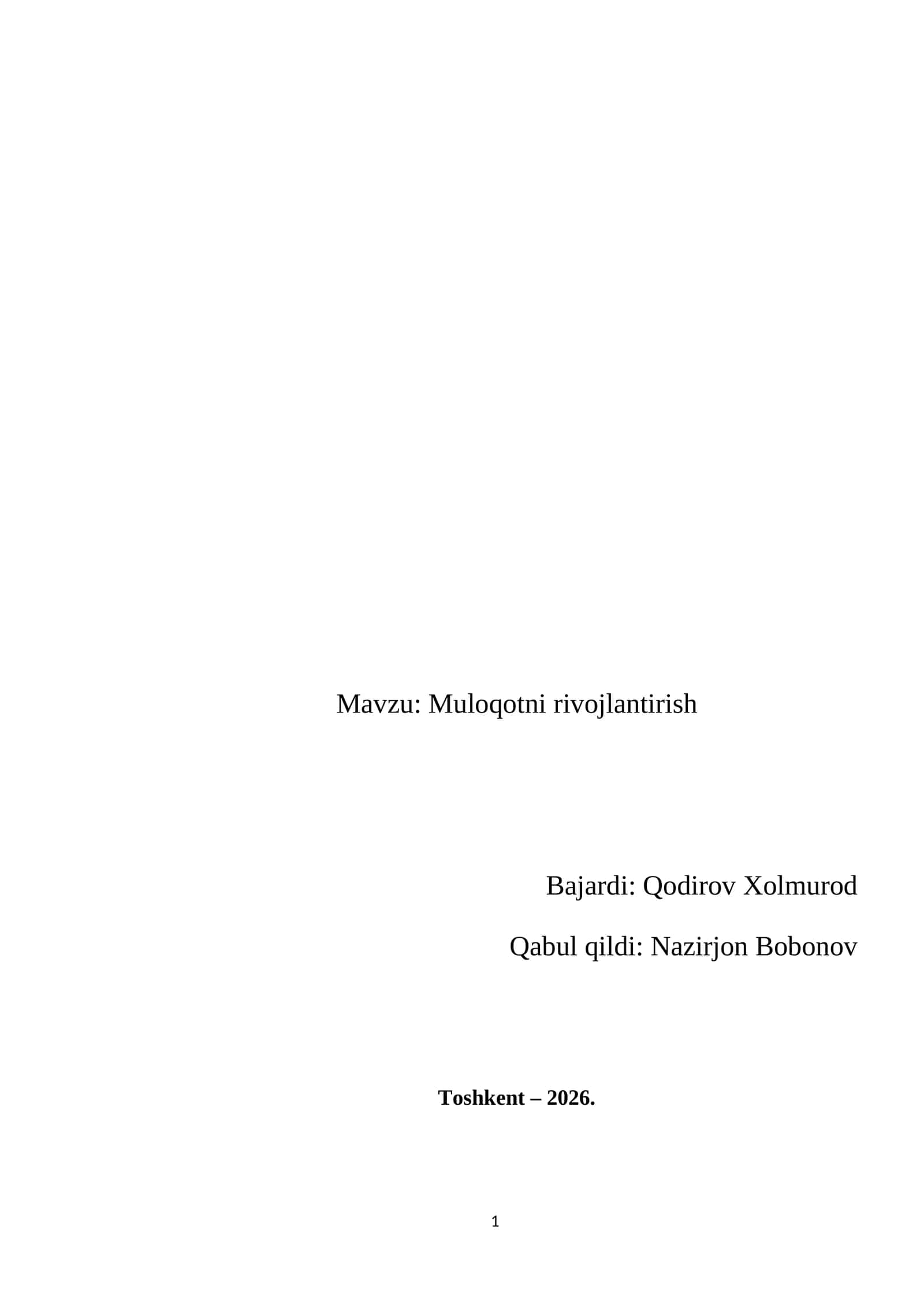 Muloqotni rivojlantirish