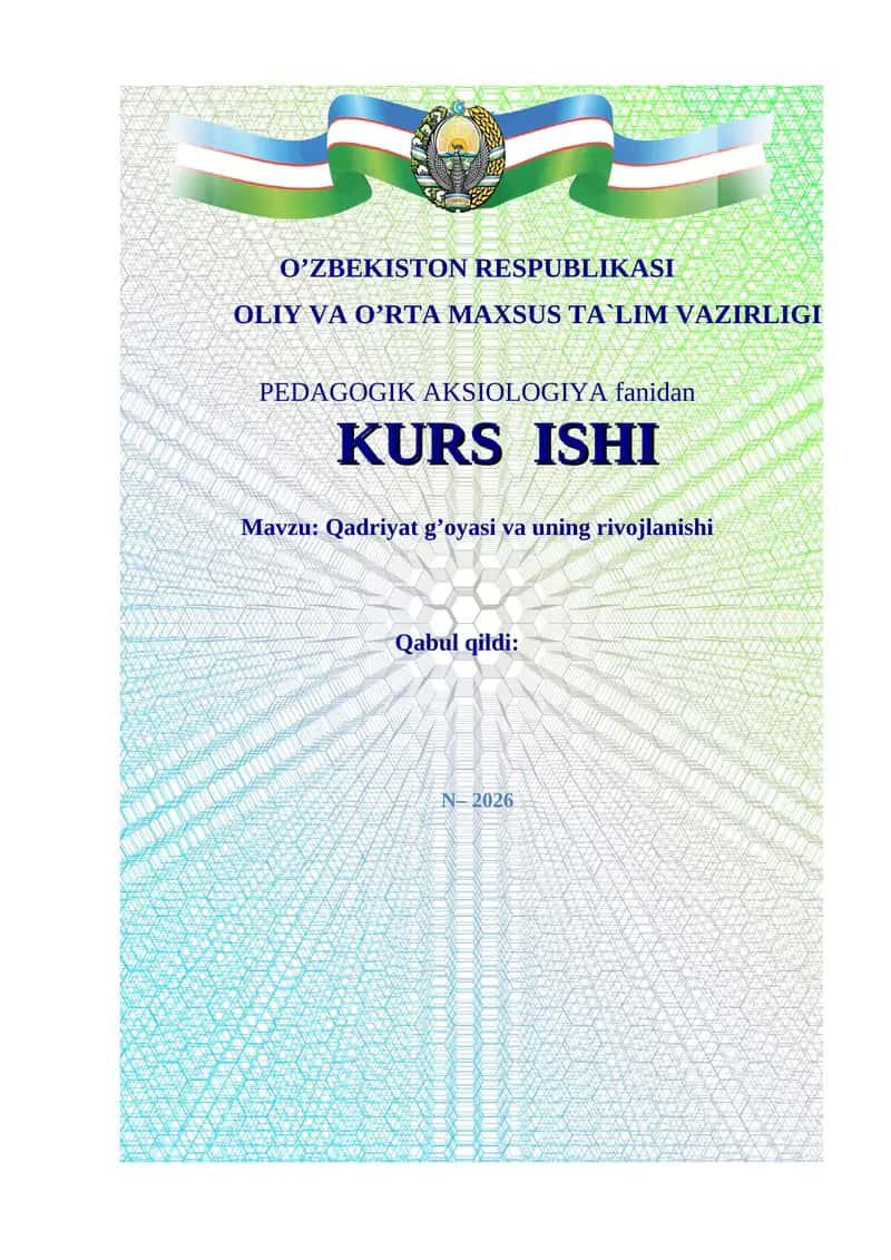 Qadriyat g’oyasi va uning rivojlanishi