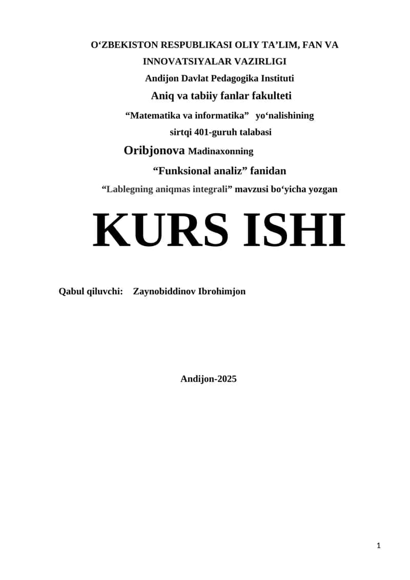 Lablegning aniqmas integrali