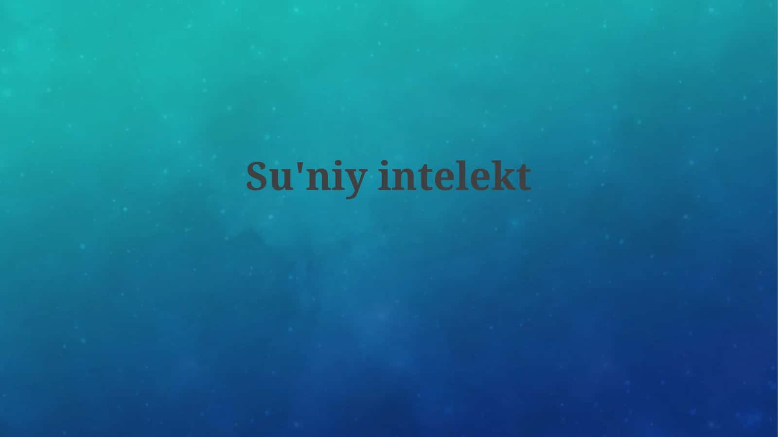 Su'niyintelekt