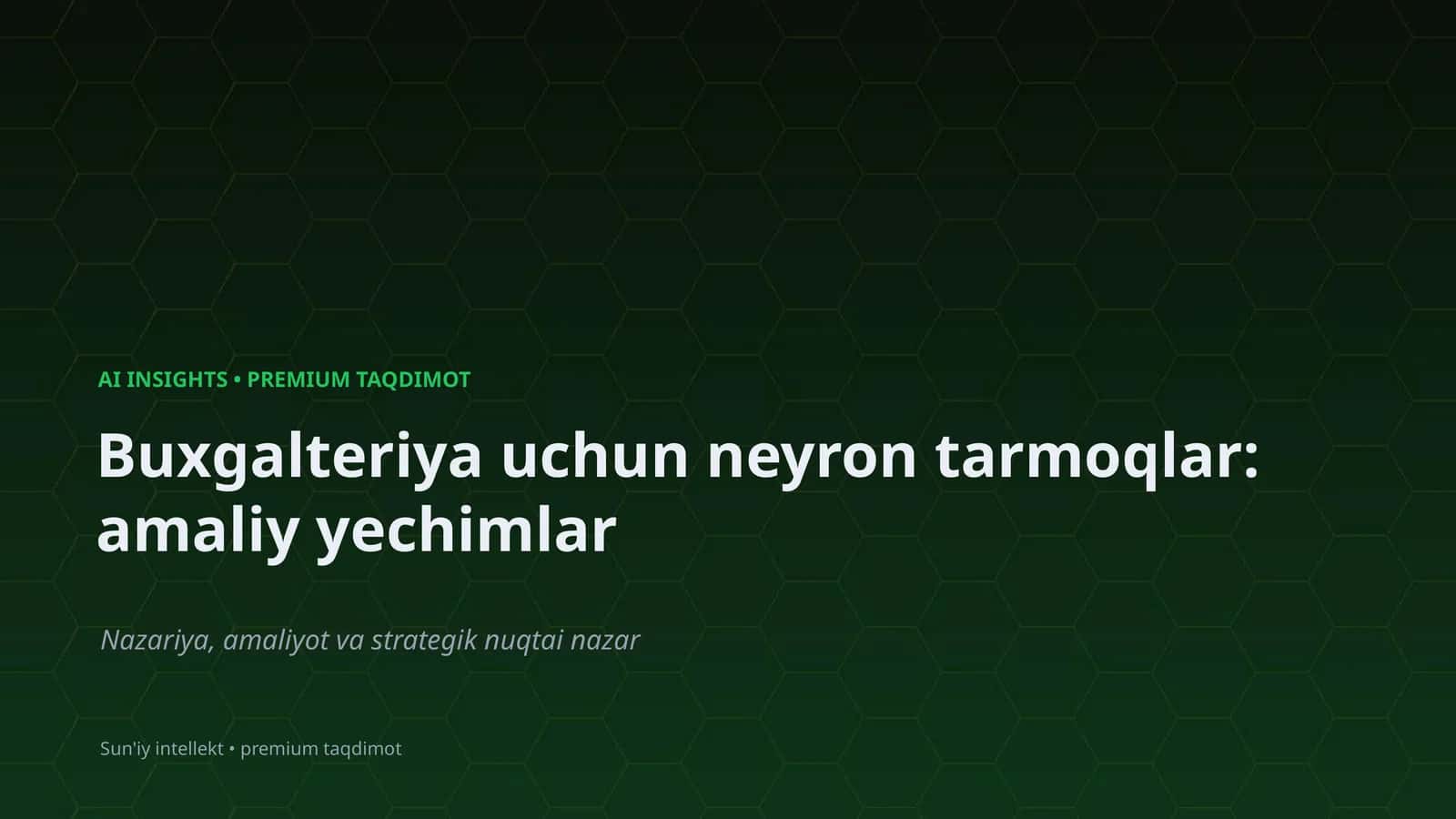 Neiron tarmoqlar