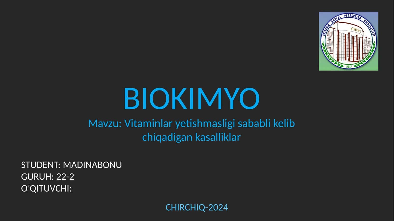 Vitaminlar yetishmasligi sababli kelib chiqadigan kasalliklar