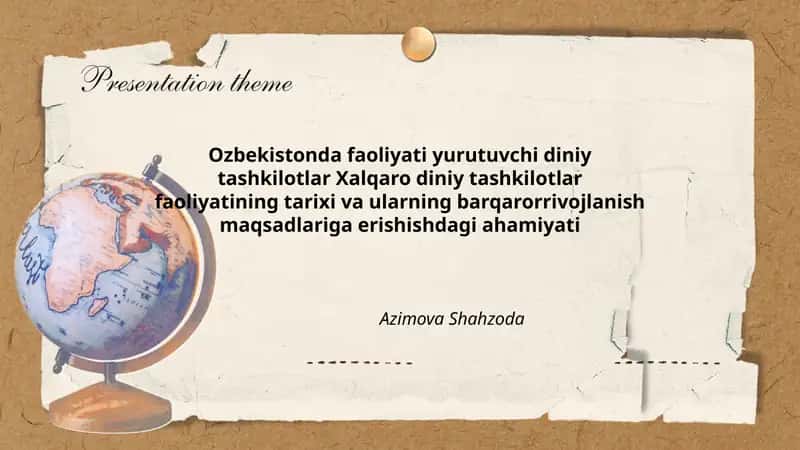 Xalqaro diniy tashkilotlar faoliyatining tarixi