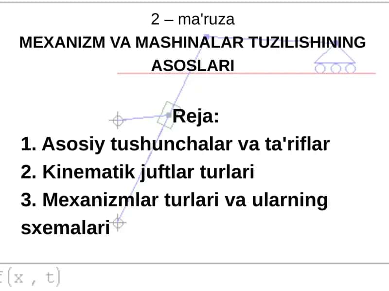 MEXANIZM VA MASHINALAR TUZILISHINING ASOSLARI