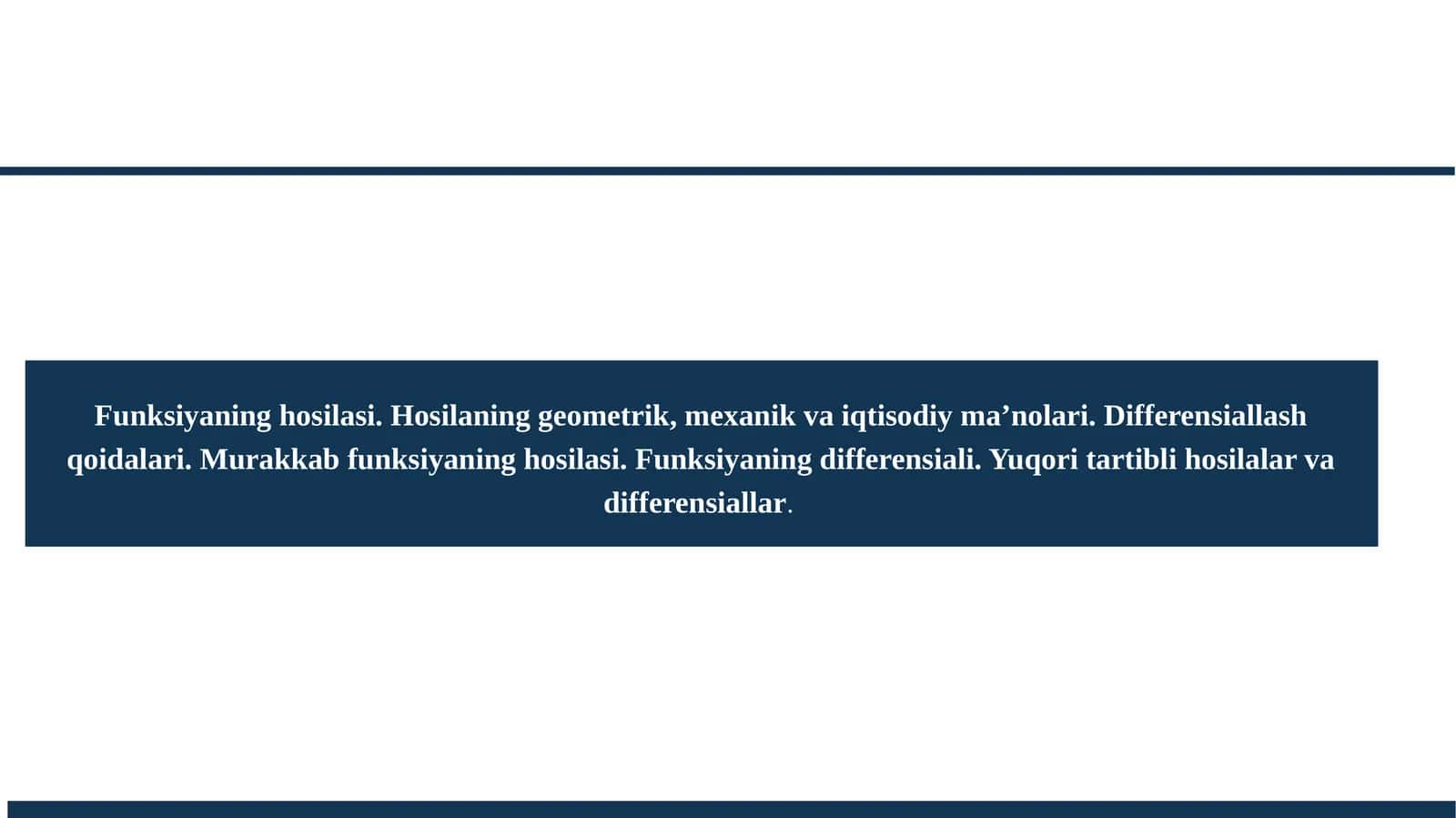 HISOB(CALCULUS)