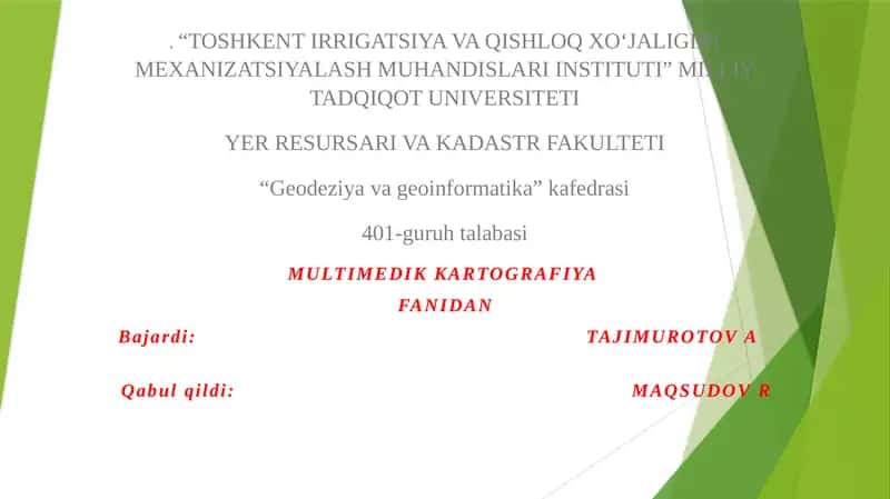 MULTIMEDIK KARTOGRAFIYA FANIDAN