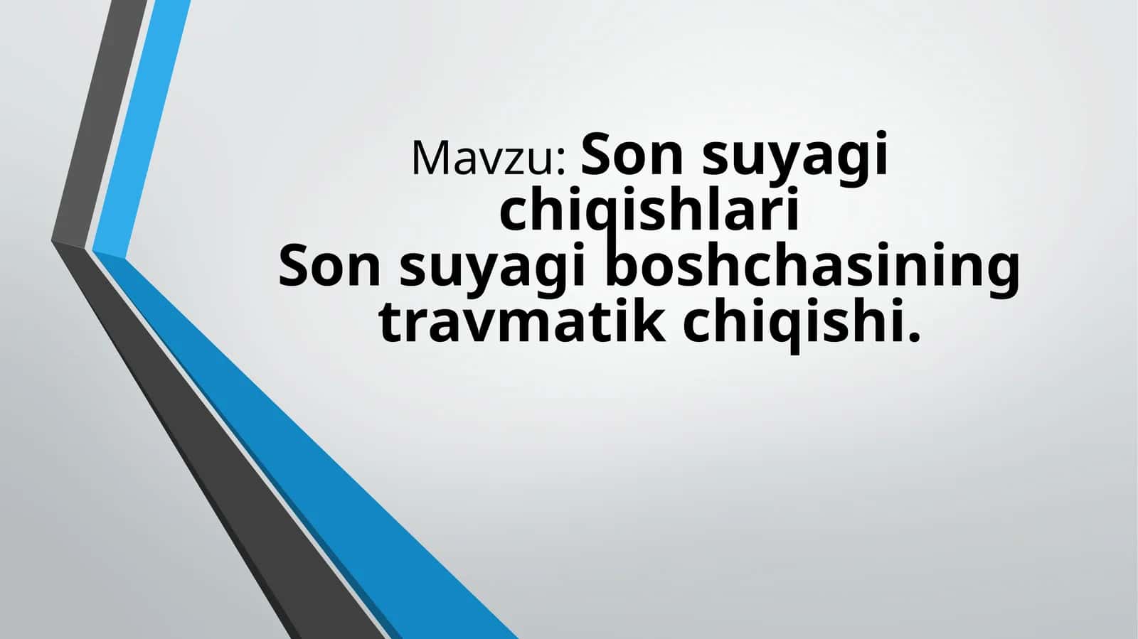 Son suyagi chiqishlari. Son suyagi boshchasining travmatik chiqishi