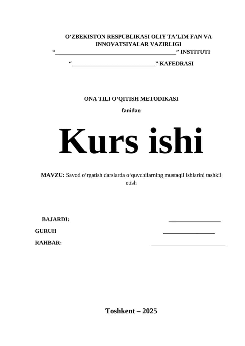 ONA TILI O‘QITISH METODIKASI