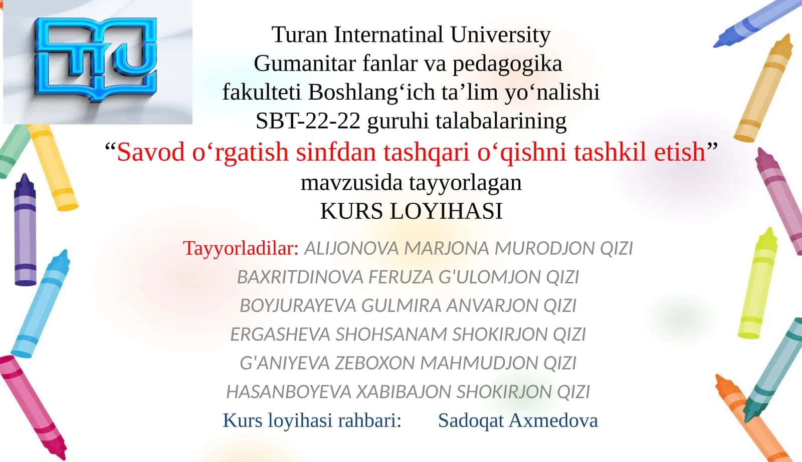 Savodo‘rgatishsinfdantashqario‘qishnitashkiletish