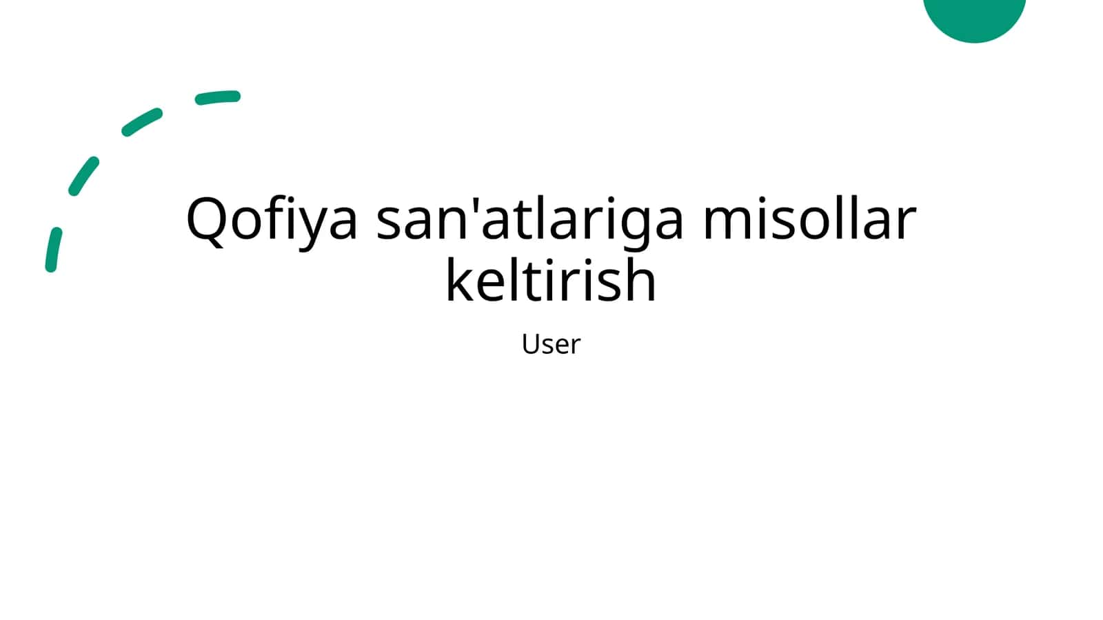 Qofiya san'atlariga misollar keltirish