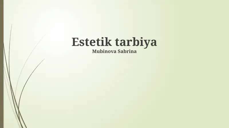 Estetik tarbiya