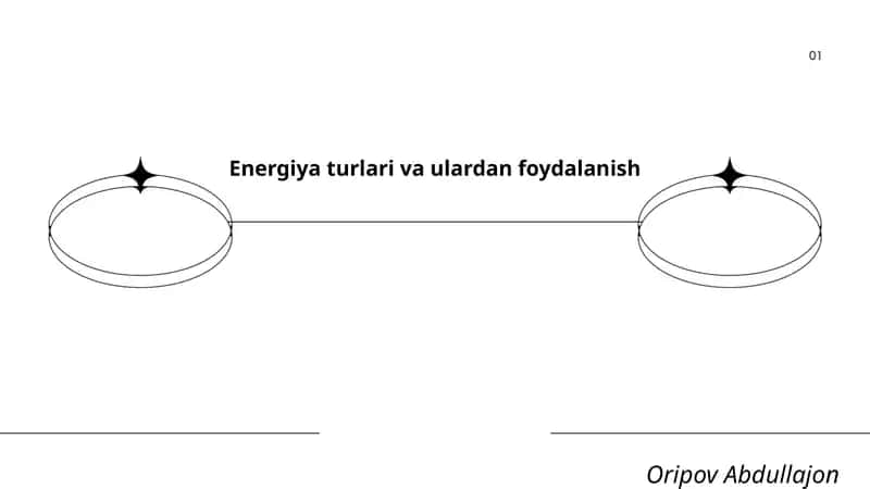 Energiya turlari va ulardan foydalanish