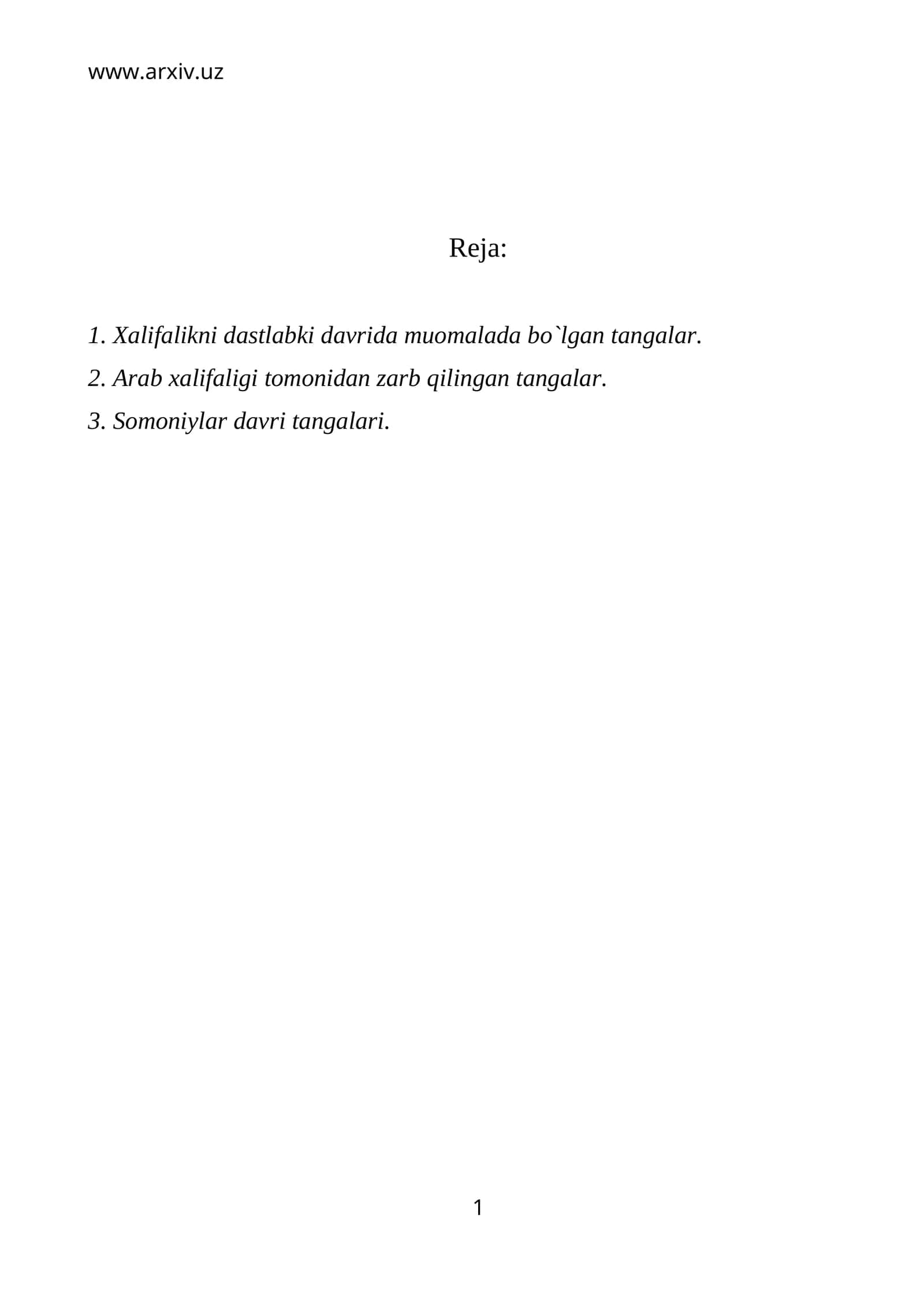 Tangalar Tarixi