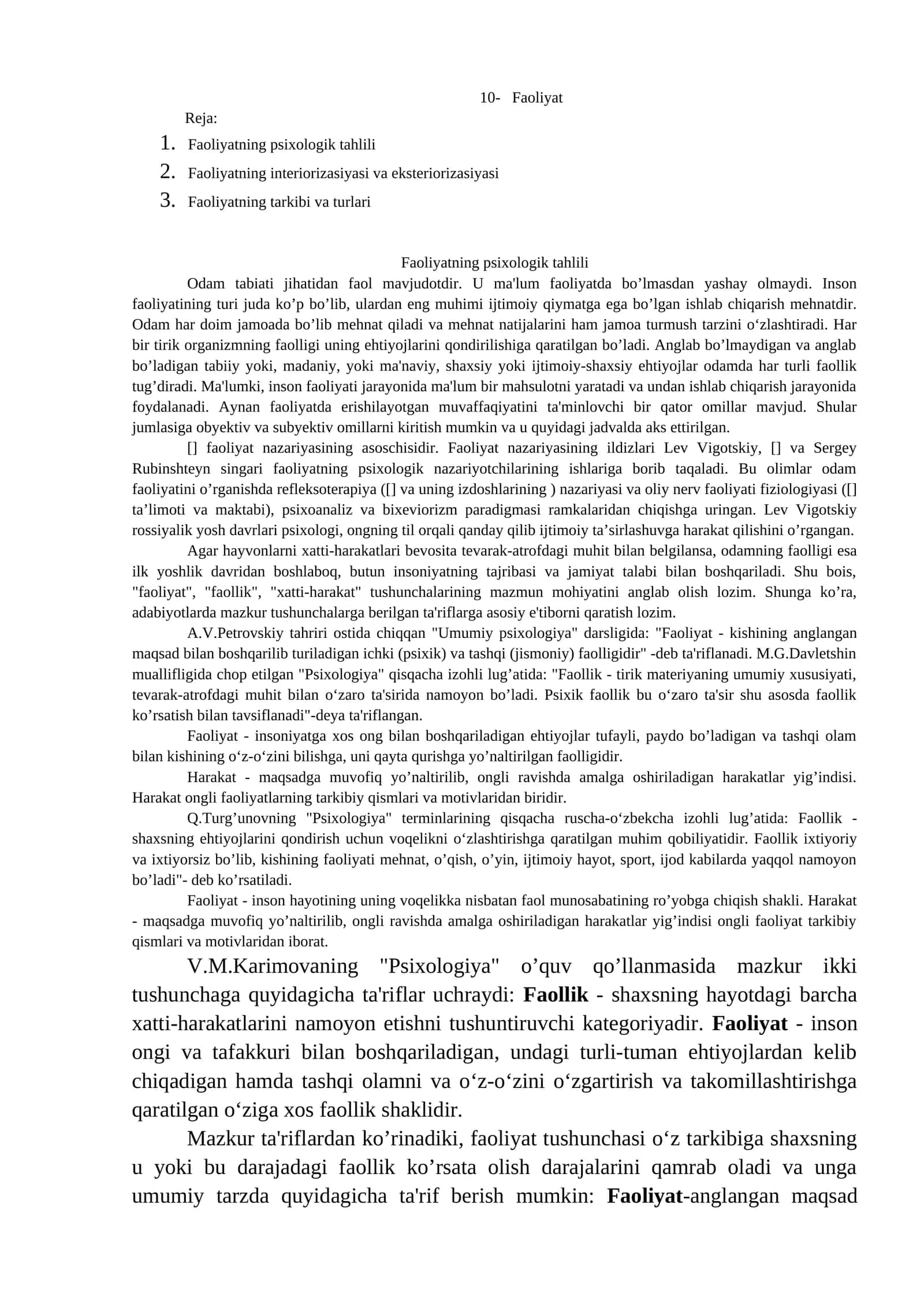 Faoliyat