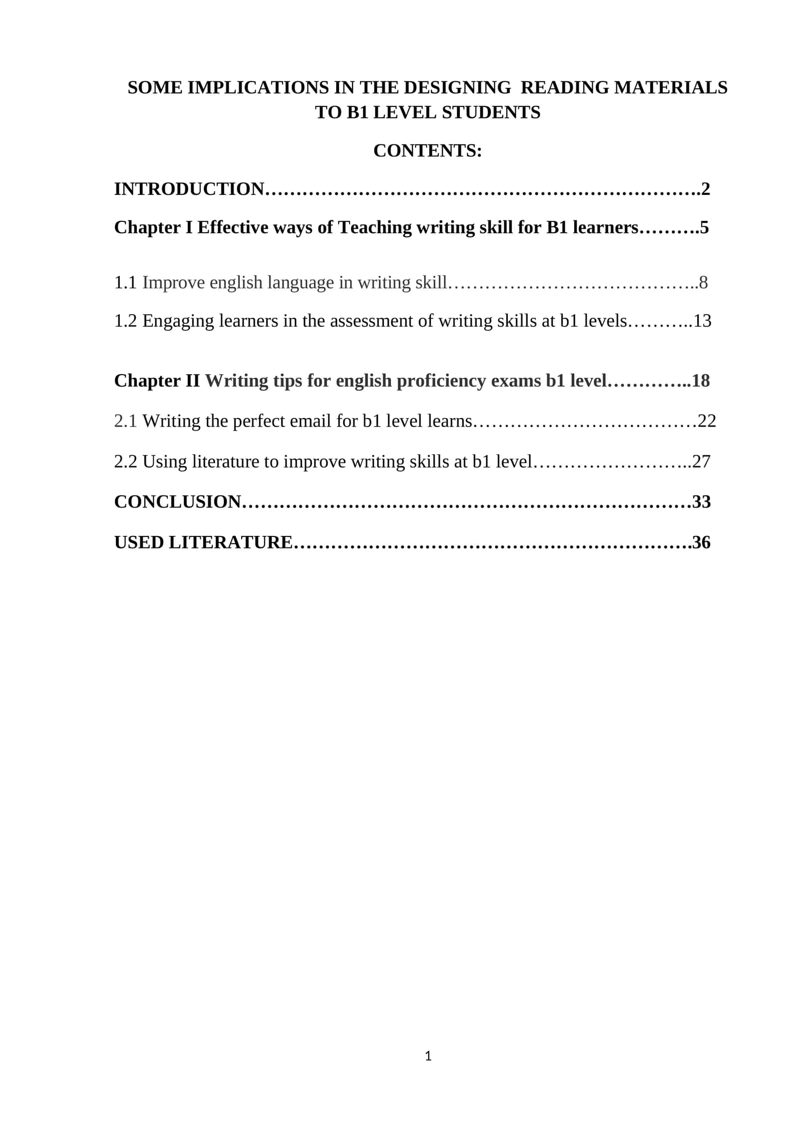 SOME IMPLICATIONS IN THE DESIGNING READING MATERIALS TO B1 LEVEL STUDENTS